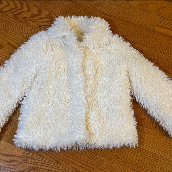 Janie & Jack Girls Plush Sherpa Jacket Ivory Size 10-12 - Picture 2 of 6